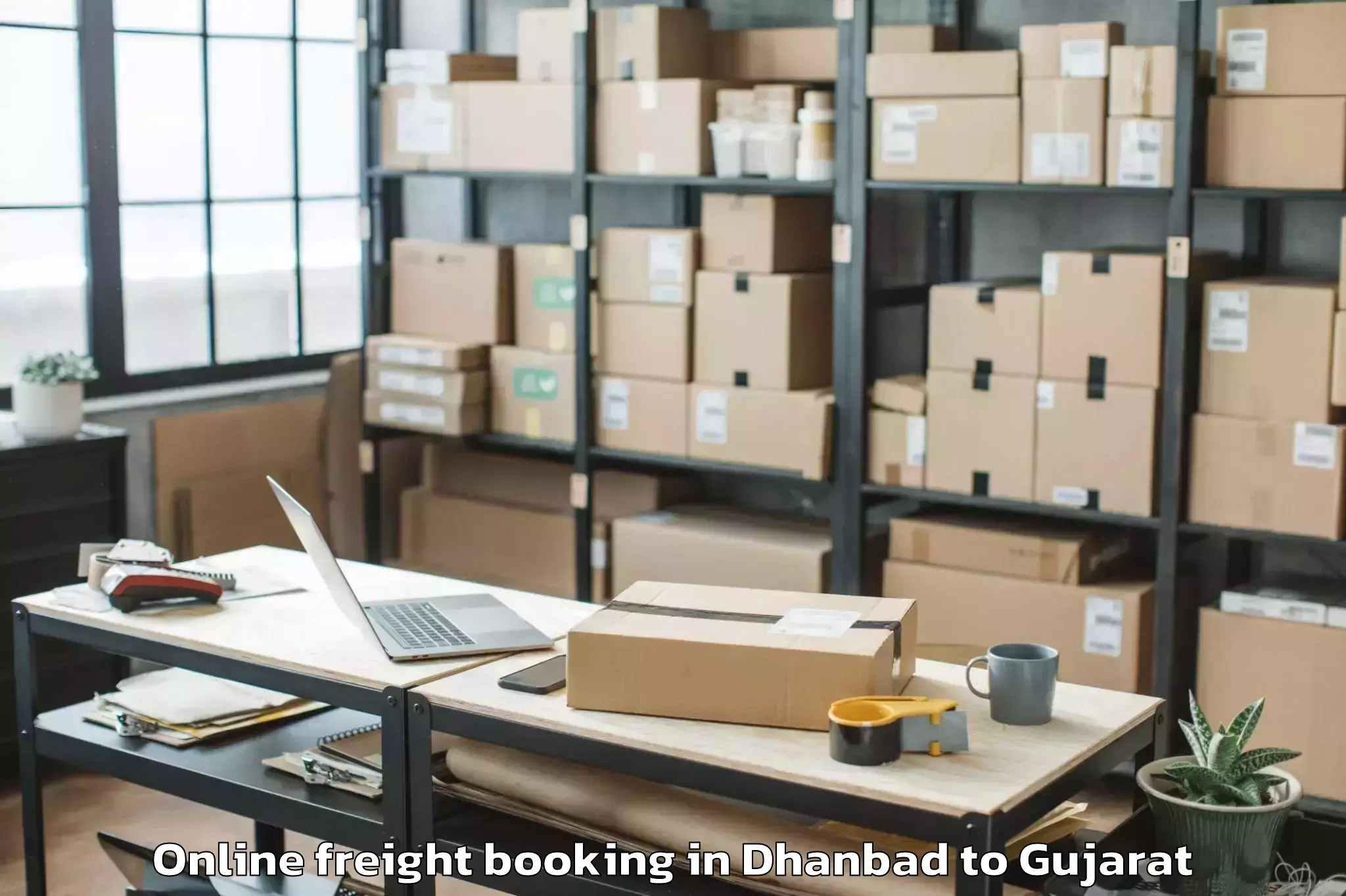 Book Dhanbad to Savli Online Freight Booking Online